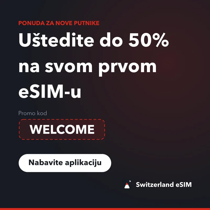 Promo kod za Switzerland eSIM — WELCOME: popust 15%