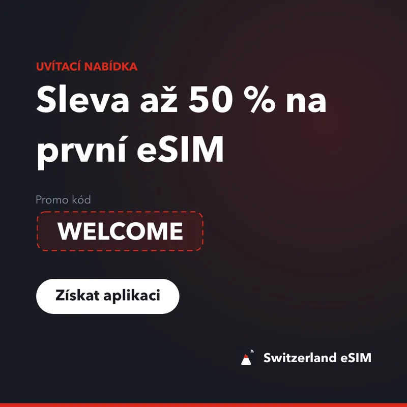 Promo kód Switzerland eSIM — WELCOME, sleva 15 %
