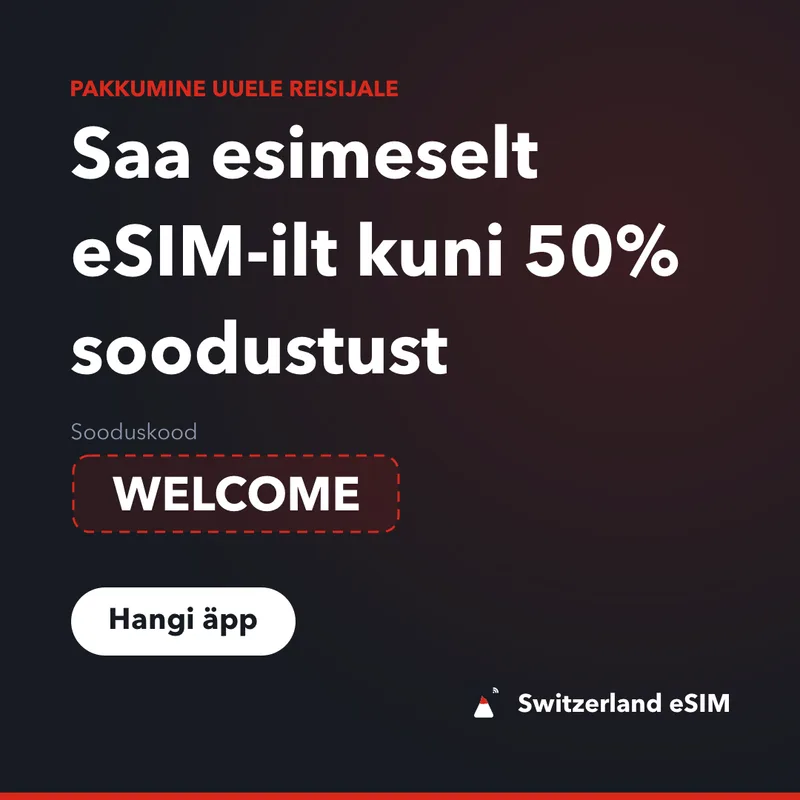 Switzerland eSIM sooduskood — WELCOME, 15% soodustust