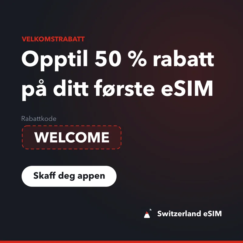 Switzerland eSIM-rabattkode — WELCOME, 15 % rabatt