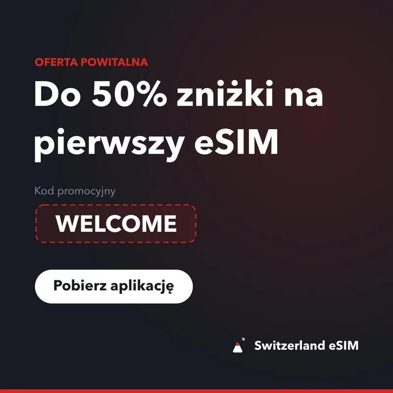 Kod promocyjny Switzerland eSIM — WELCOME, 15% zniżki