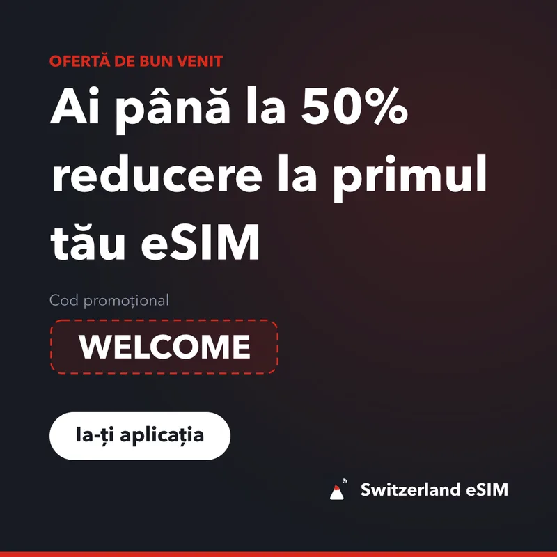 Cod promoțional Switzerland eSIM — WELCOME, 15% reducere
