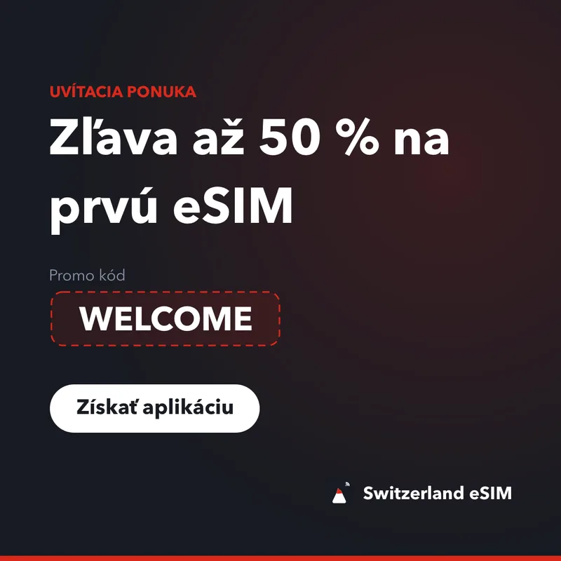 Promo kód Switzerland eSIM — WELCOME, zľava 15 %