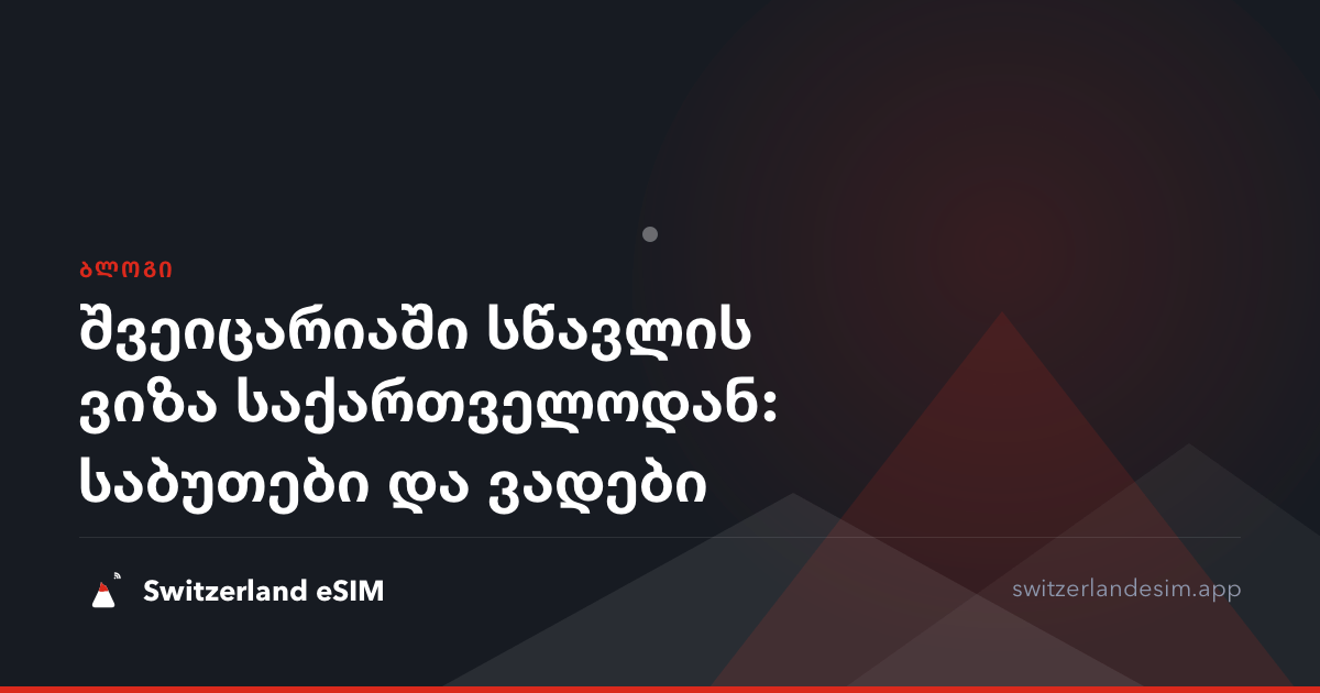 შვეიცარიაში სწავლის ვიზა საქართველოდან: საბუთები და ვადები