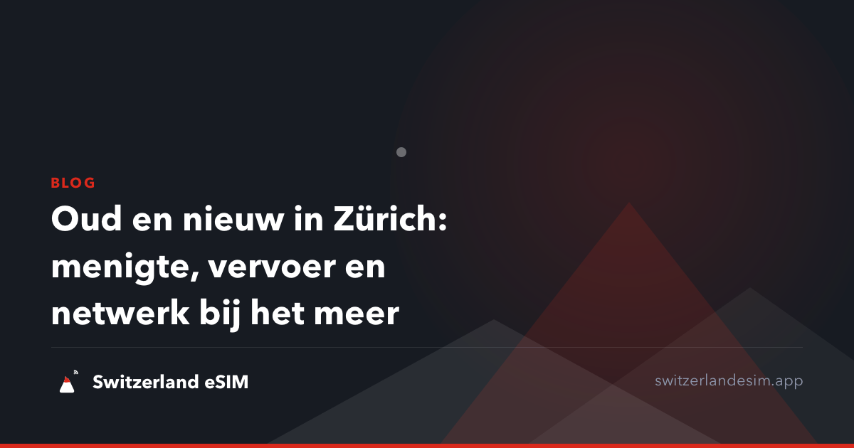 Oud en nieuw in Zürich: menigte, vervoer en netwerk bij het meer
