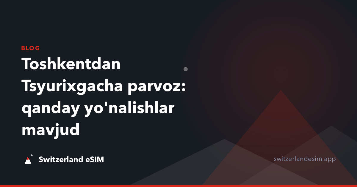 Toshkentdan Tsyurixgacha parvoz: qanday yo'nalishlar mavjud